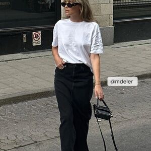 NWT NA-KD Denim Wide Maxi Skirt  EU 38/ US 6 Black